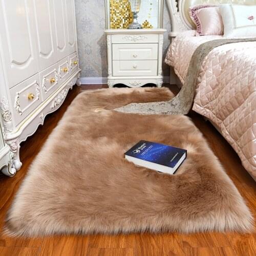 Faux Wool Plush Carpets In The Bedroom Floor Mats Room Decor Artificial Plush Bay Window Sofa Cushions Carpet In The Living Room
