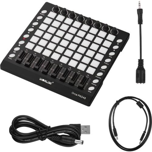 WORLDE PAD48/64 Portable USB MIDI Drum Pad Controller 3 Specifications Backlight Pad with USB Cable Slider MIDI Controller