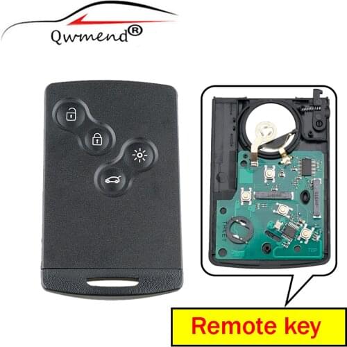 QWMEND 4Buttons Remote Car key Fob 433Mhz For Renault Megane Scenic Laguna Koleos Clio PCF7952 Chip With Smart Blade