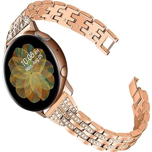 Stainless Steel Watchband for Samsung Galaxy 42/46mm Diamond Active2 Watch Strap Bracelet for Galaxy Watch3 41/45mm Band 20 22mm