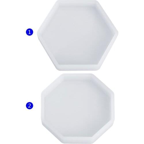 Silicone Mold Mirror DIY Epoxy Resin Crafts Jewelry Making Pendant Decoration Geometric Hexagonal Handmade Molds Cake