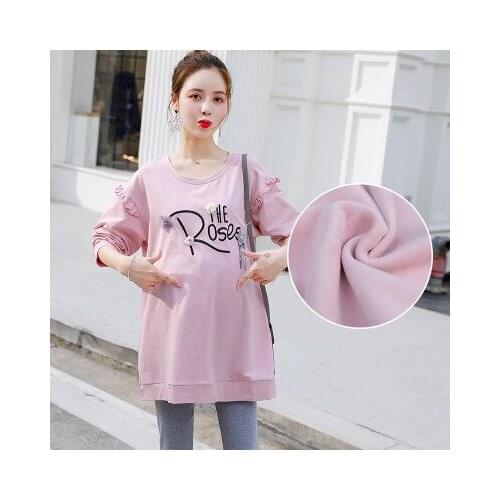 Pregnant Women Loose Casual T Shirt Dress Maternity Autumn Spring Cute cotton Pullover Pregnancy Clothes Plus Size Tops M-XXL