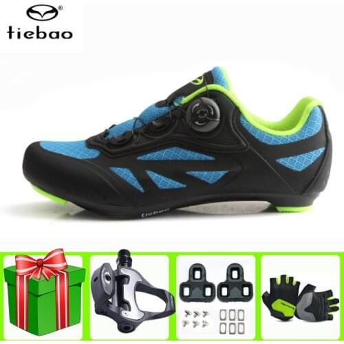 Tiebao Road Cycling Shoes Men 2021 Professional Racing Bicycle Self-locking Outdoor Athletic Ultralight Comfortable Bike Shoes