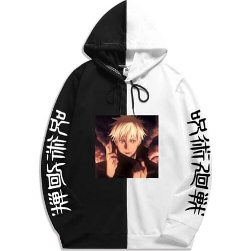 Patchwork Thin Anime Jujutsu Kaisen Pullovers Tops Long Sleeves Hoodie Male hoodies Fashion Spring Summer New Sweatshirt