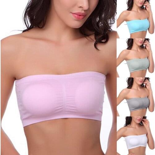 New Top Sexy One Piece Seamless Tube Tops Women Invisible Chest Intimates Underwear Strapless Bustier Breathable Wrapped N8A0