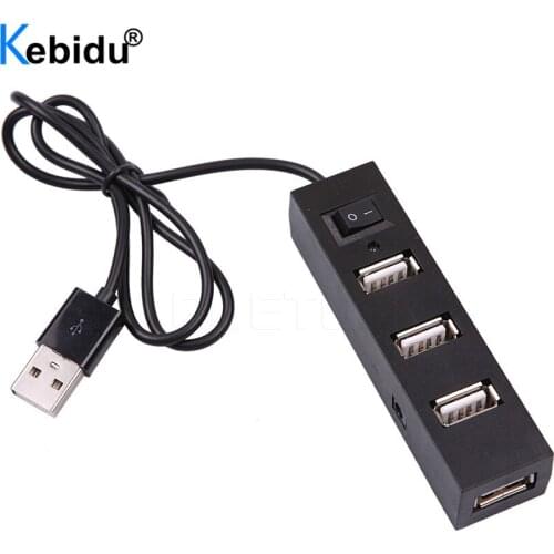 Kebidu External Multi Hub Expansion 4 Ports USB 2.0 On/Off Switch Splitter USB Hubs For Windows for XP Vista/7 for Mac OS 9.1
