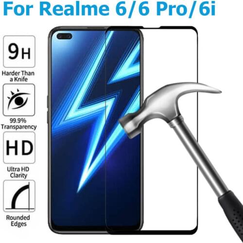 Protective Glass for Realme 6 Pro 6i 5 5i Screen Protector On for Oppo A5 2020 A9 Realmi6 Realme5 5Pro OppoA5 Real Mi 6Pro Glass