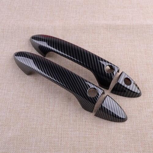 2Pcs Exterior Side Smart Door Handle Cover Trim Car Carbon Fiber Style Fit for Honda Accord Coupe 2013 2014 2015 2016 2017