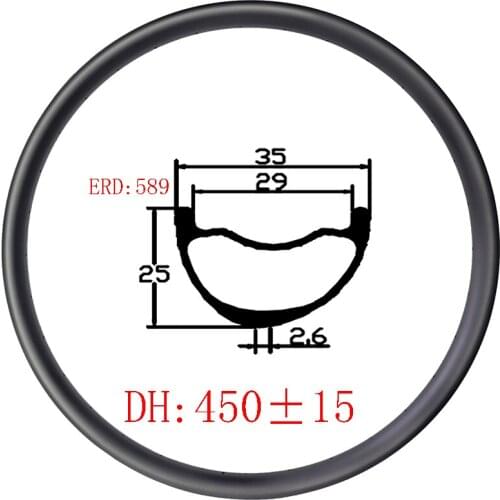 29er MTB ENDURO DH 35mm asymmetric tubeless disc carbon rim UD 3K 12K 25mm deep 24H 28H 32Hmatte glossy 29in down hill wheelbike