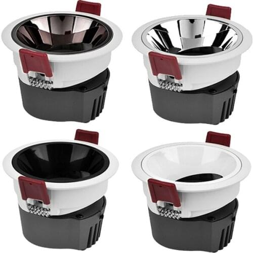 Anti-Glare LED Ceiling Spot Light Angle Adjustable Embedded Downlight Dimmable 7W 9W12W 15W18W24W for Hotel Pic Background Aisle