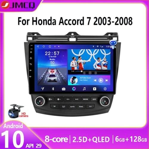 JMCQ Android 10.0 Car Radio for Honda Accord 7 2003-2008 Multimedia Video Player 2 din RDS DSP GPS Navigaion 4G+64G with frame