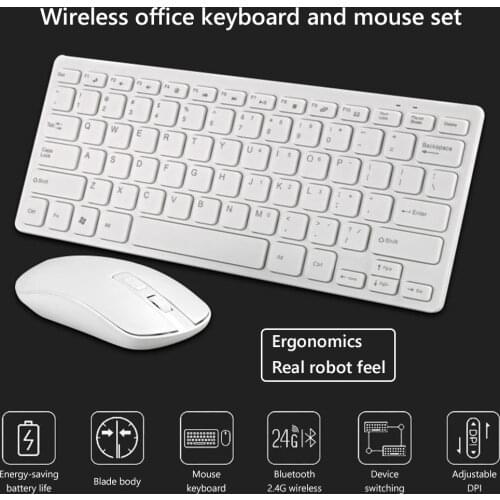 2.4GHz Wireless Mouse Keyboard Combos 1200DPI Ergonomic Keypad Mice Set Ultra-Slim Portable Business for Office PC