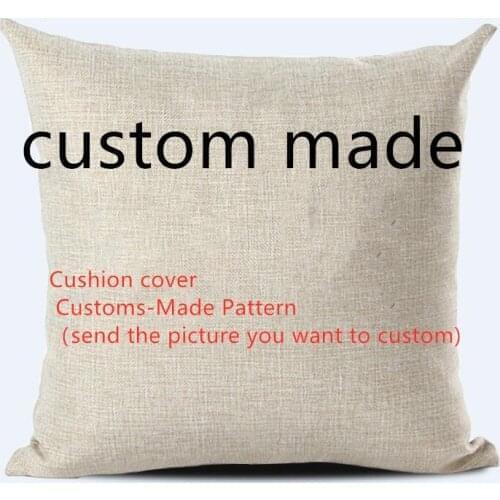 Customs Made Print Cushion Cover linen Decorative for Sofa Seat Soft Throw Pillow Case Cover Home Decor Customizing 45x45cm