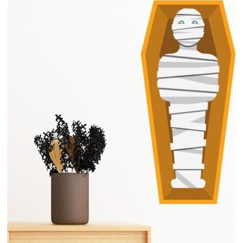 Egypt Culture Yellow Mummy Coffin Abstract Illustration Pattern Wall Sticker Art Decals Mural DIY Wallpaper for Room Decal