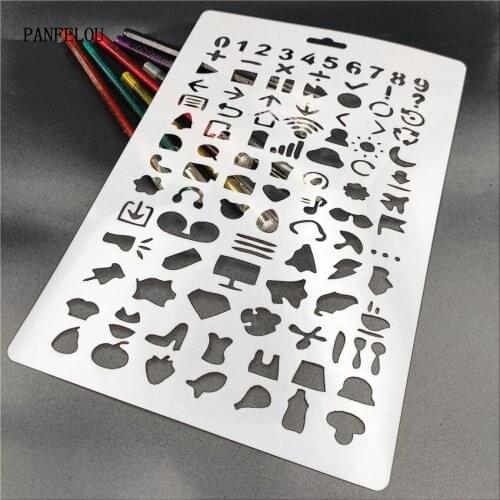 Mobile phone icon scrapbook stencils spray plastic mold shield DIY cake hollow Embellishment printing lace ruler valentine