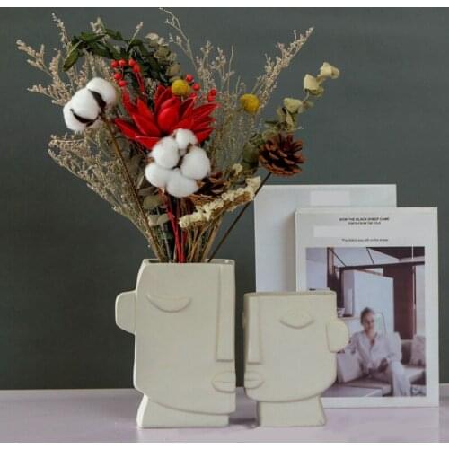 HOT Ceramic Plant Pots Abstract Face Art Vases Ceramic Flower Pots for Home Balcony Decoration