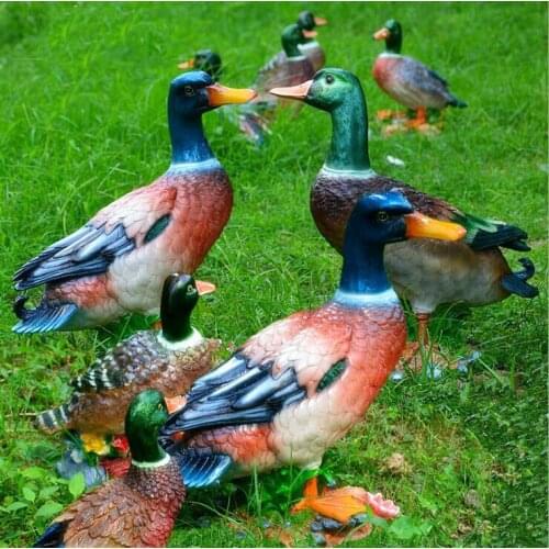 Outdoor Gardening Simulation Animal Decoration Resin Mallard Crafts Ornaments Villa Garden Furnishing Courtyard Figurines Decor