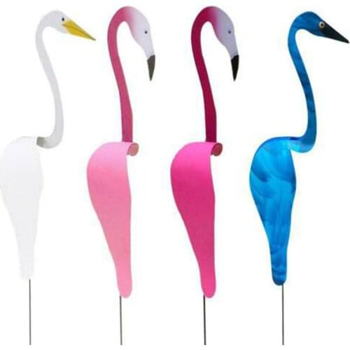 Artificial Flamingo Swirl Bird Garden Decoration Creative Decorative White Duck Spin with The Breeze Home Garden Decor