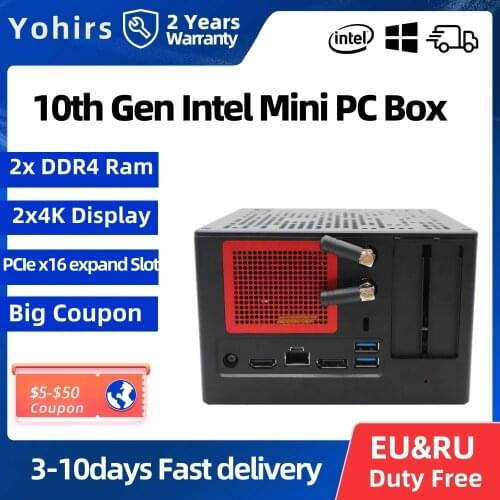 10th Gen Intel Nuc Core Mini PC i3 10100T i5 10400T 10300T Windows10 Pro Linux 2*DDR4 2*NVME Kensington Lock WiFi DP 4K Computer