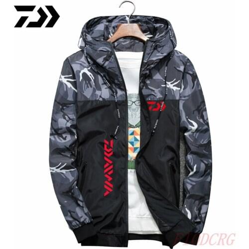 Daiwa Fishing Men Clothes Tech Hydrophobic Clothing Listing Casual Outdoor Camping Hooded Jackets Quick Dry Waterproof Jackets