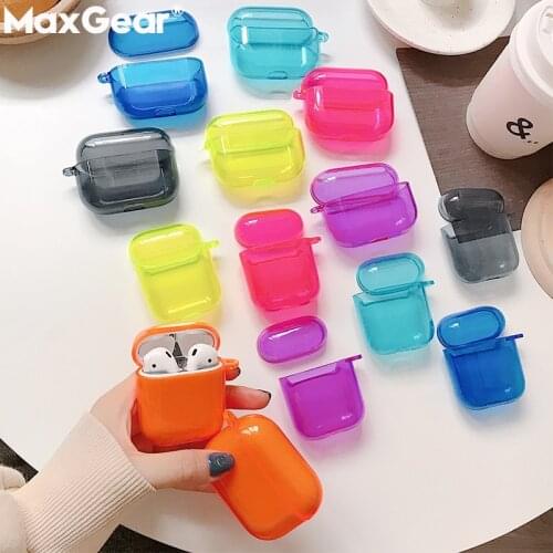 Soft Clear Earphone Cover For Apple AirPods Pro 3 Air Pods 2 1 Fluorescent Candy Color Crystal TPU Transparent Case Accessories