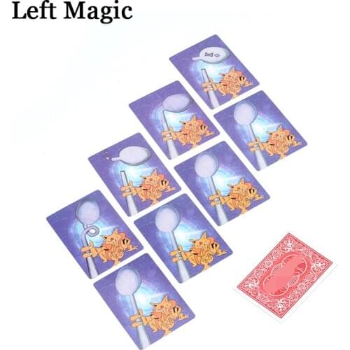 Spoon Cards Set - Card Magic Tricks Special Cards Spoon-Changing Cards Close Up Magic Props Gimmick ToysChildren C2129