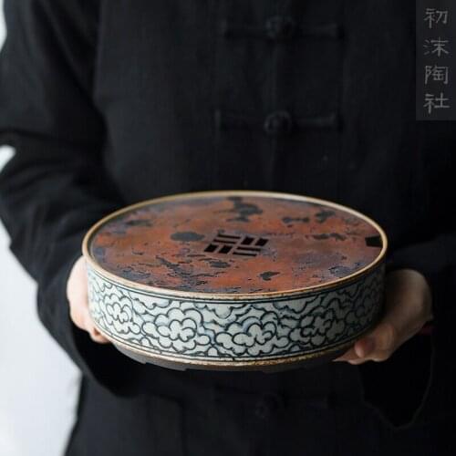 Beginning of the hand-painted bubble pot of bearing copper slag cover a water jar is home of kung fu tea maker socket