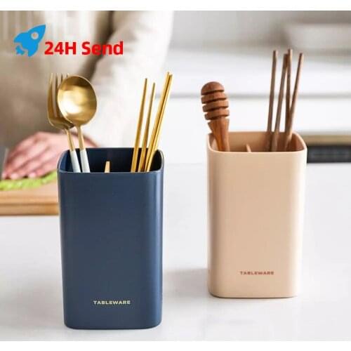 Wall-mounted Kitchen Spoon Storage Boxs Chopstick Fork Holder Cooking Tool Utensils Storage Drain Storage Punch-free Storage Box