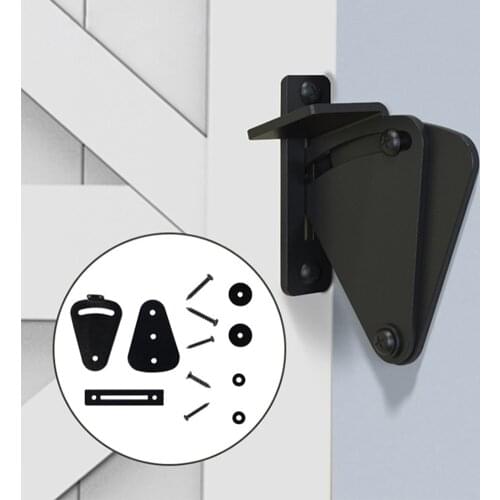 2021 New barn door lock stainless steel barn door latch black barn door lock for sliding barn door