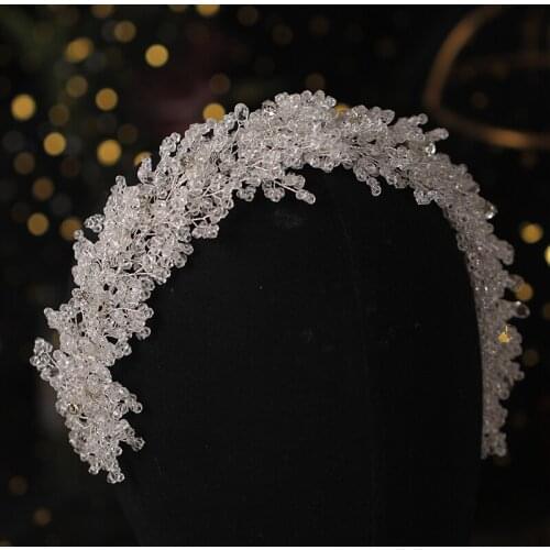 Bridal Vintage Silver Full Crystal Big Hair band Bridal Shinny Rhinestones Hairhoop Headpiece Bridal Hair Piece Wedding Headband