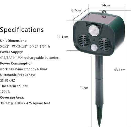 Security Alarm Solar Power Induction Intruder Sensor Alarm and Animal Repeller Infrared Motion Sensor Alarm For Home Garden