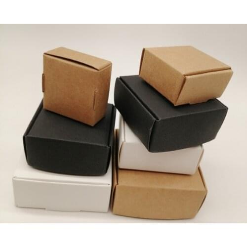 100pcs White/Black/kraft Paper Gift Box Kraft Paper Box for Gifts Birthday Party Wedding Candy Box Storage Packing Box Wholesale