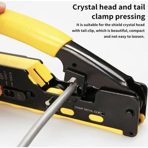 Wire Crimper 6P+8P Hand Cable Stripper Steel Crystal Head Wire Pressing Plier Crimping Tool