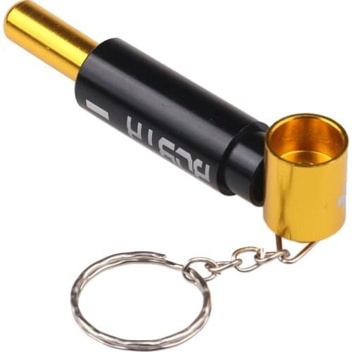 Detachable Portable Metal Smoke Pipe With Keychain Metal Battery Pipe Smoke Herb Tobacco Pipes Accessories