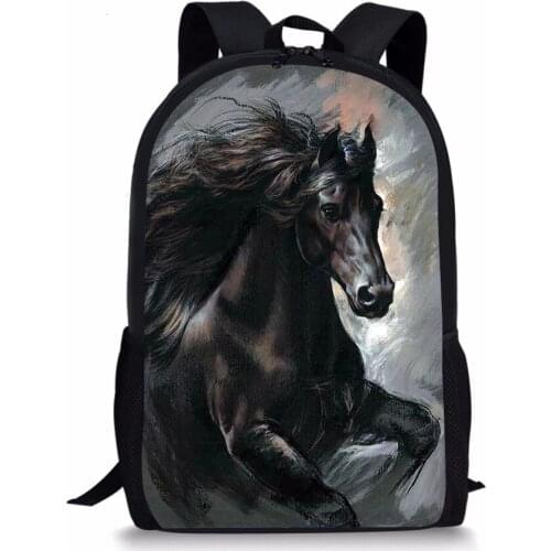 HaoYun Friesian Horse Print Pattern School Backpack for Teenager Boys Student Custom BookBag Girls Satchel Women Daypack Mochila