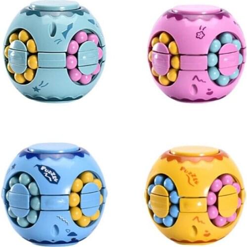 Rotating Magic Beans Cube Fingertip Fidget Toys Kids Adults Stress Relief Spin Bead Puzzles Children Education Intelligence Game