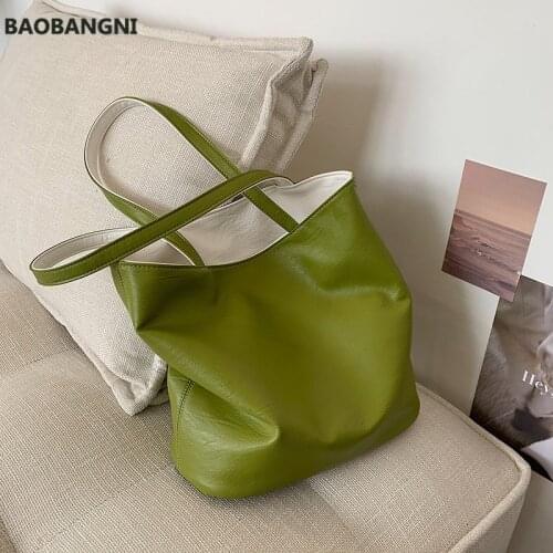 High quality casual two-color ladies shoulder bag new tote bag single shoulder portable fashion solid color student bag