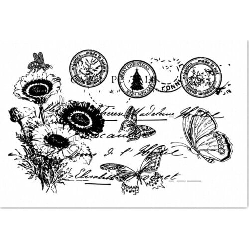 11*16CM Butterfly Stamp Transparent Clear Stamps / Silicone Seals Roller Stamp For DIY Scrapbooking Photo Album/Card Making