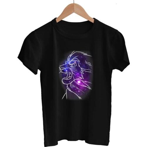 Simba Printing Disney Women T-Shirts Summer New Products The Lion King Series Top Clothes Fashion Harajuku Style T Shirts Female