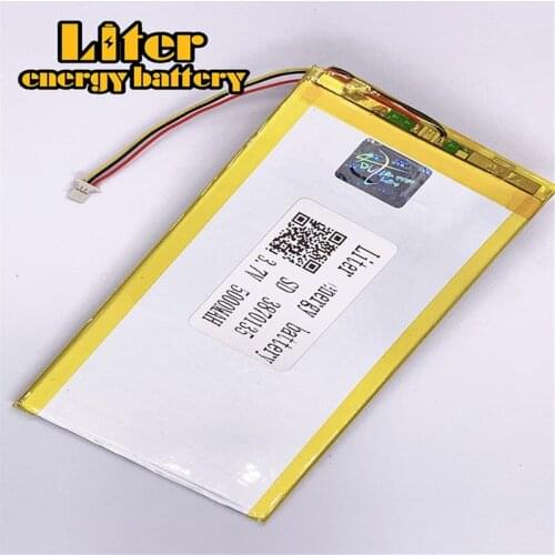 1.0mm - 3 wire plug 3.7 V 3870135 5000mah li-polymer battery Tablet PC 7 inch 8 inch