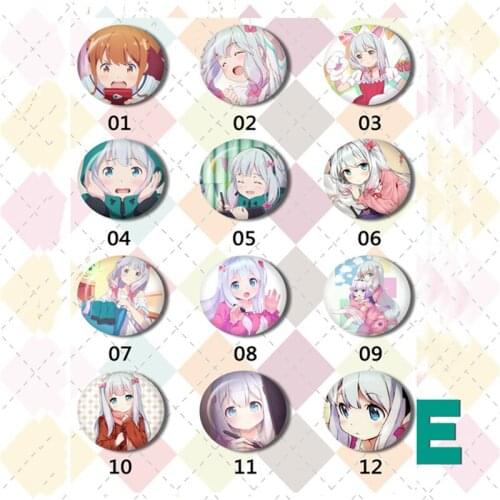 1pcs Cartoonist Anime Badge Eromanga Sensei Izumi Sagiri Sweety Girly Badge Cute OTAKU Brooch Distintivo Divisa Gift Collect