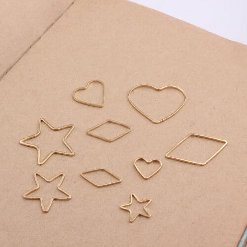 10pcs Heart Stars Shape Findings for DIY Bracelet Earrings Making Earring Pendant Ear Jewelry Accessories for Women Wholesale