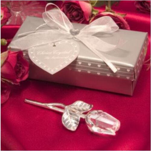 100pcs/Lot+Choice Crystal Long Stemmed Rose Wedding Favors+FREE SHIPPING