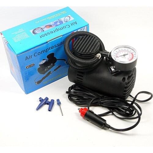 12V Mini Air Pump Metal Car Auto Portable Mini Electric Air Compressor Kit For Ball Bicycle Minicar Tire Inflator Pump 1 Set