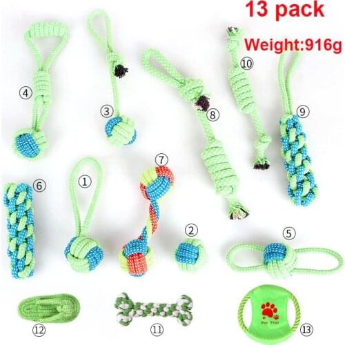 13 Pack Pet Dog Rope Toys Set Aggressive Chewers for Large Small Dogs Ball Playing Interactive Teeth Cleaning Dog Chew Toys