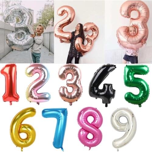 16/32/40inch Figure Digit Number Balloons Foil Ballons Wedding Decoration Baby Shower Birthday Party Ballon Globos Wholesale