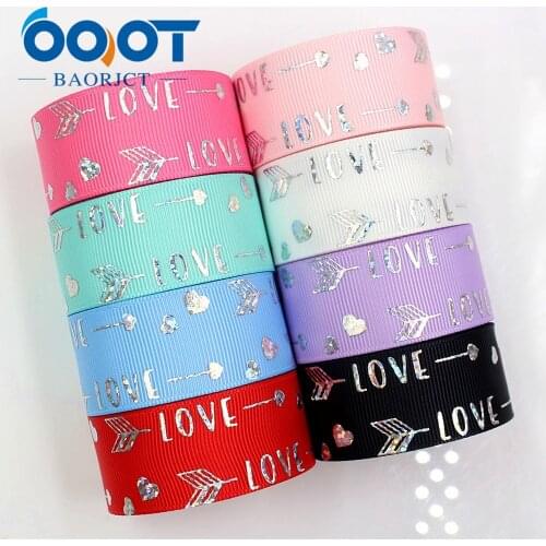 185072,1'' 25MM 10yards Love Laser Silver Printed grosgrain ribbon,DIY handmadeHair accessories Material wedding gift wrap