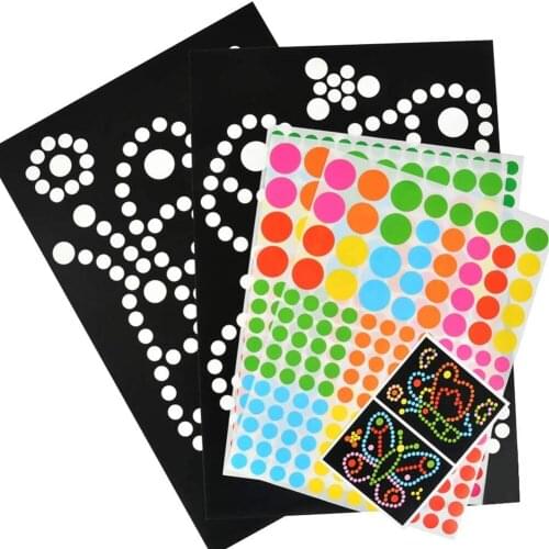 2/4/8set DIY Cartoon Animal Colorful Dots Stickers Mosaic Puzzle Primary Game DIY Learning Education Toys For Children Kids