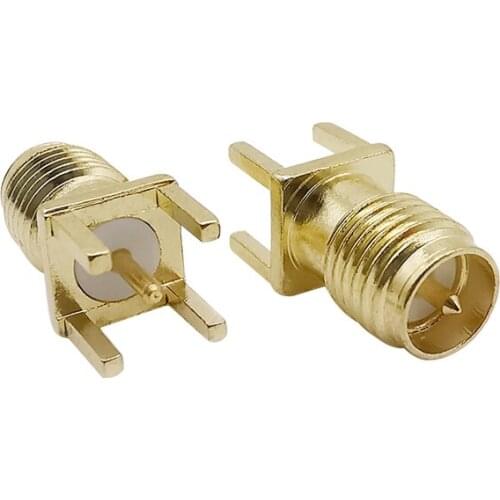 RP SMA Female (male pin) Solder Nut Edge PCB Clip Mount RF Coaxial Adapter RP SMA Jack Edge PCB Mount Receptacle Connector