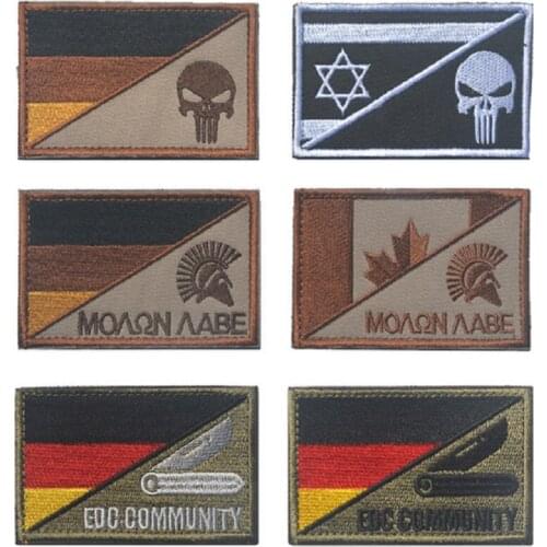 3D Embroidery Armband German Flag And Sparta Patch The Punishment Patch NAVY SEALS Patch Kampuchea Flag Patch